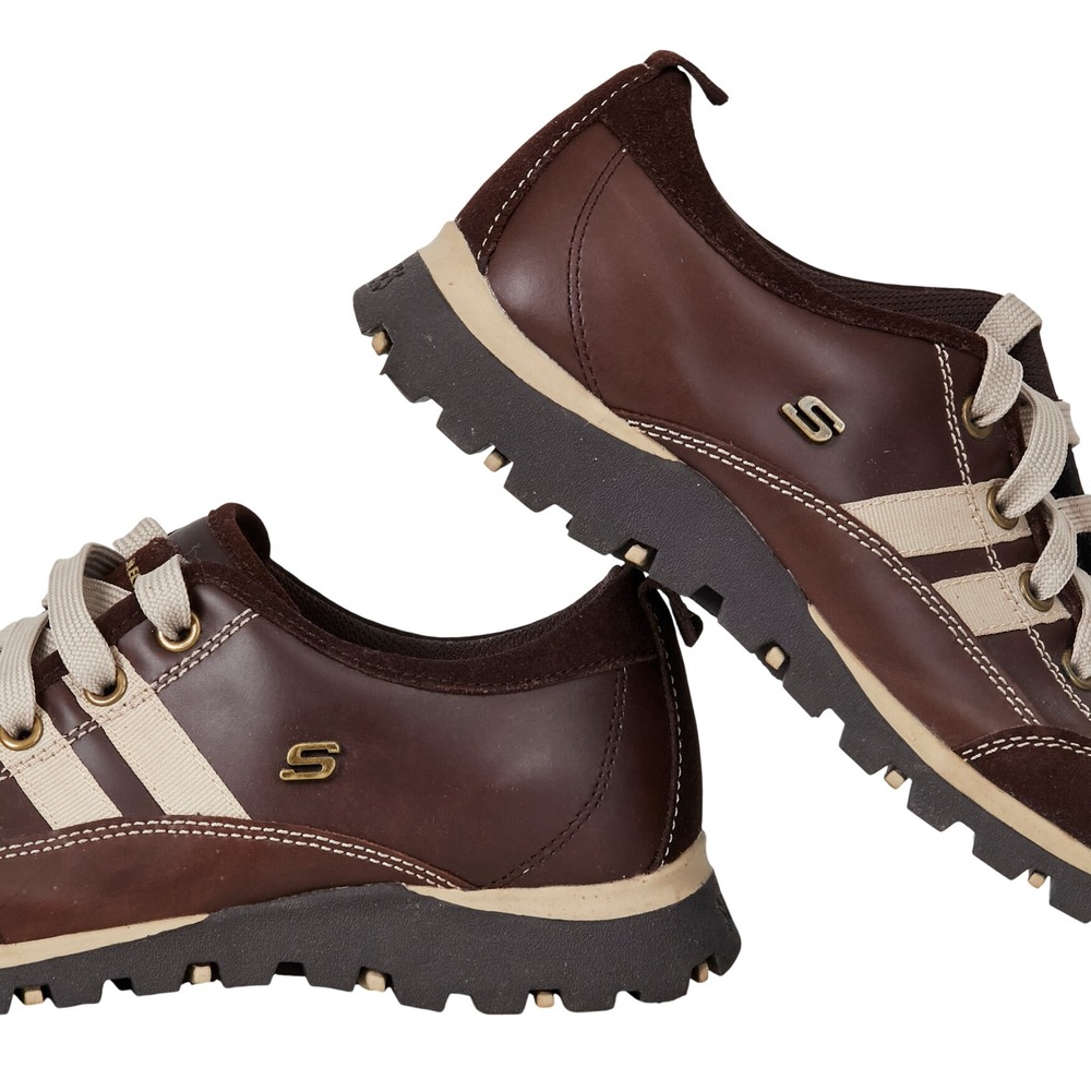 VTG Sketchers Jammers Womens Shoes Sz 10 Brown Leather Y2K LUG Chunky HTF